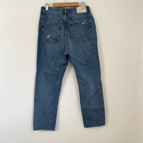Everlane High Rise Distressed 90's The Cheeky Jeans Size 27 Crop Organic Cotton - Picture 4 of 12